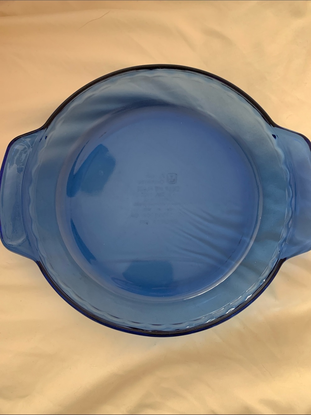 Anchor Hocking Cobalt Blue Round Glass Baking Dish with Side Handles